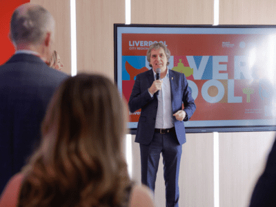 Mayor Steve Rotheram speaking at MIPIM